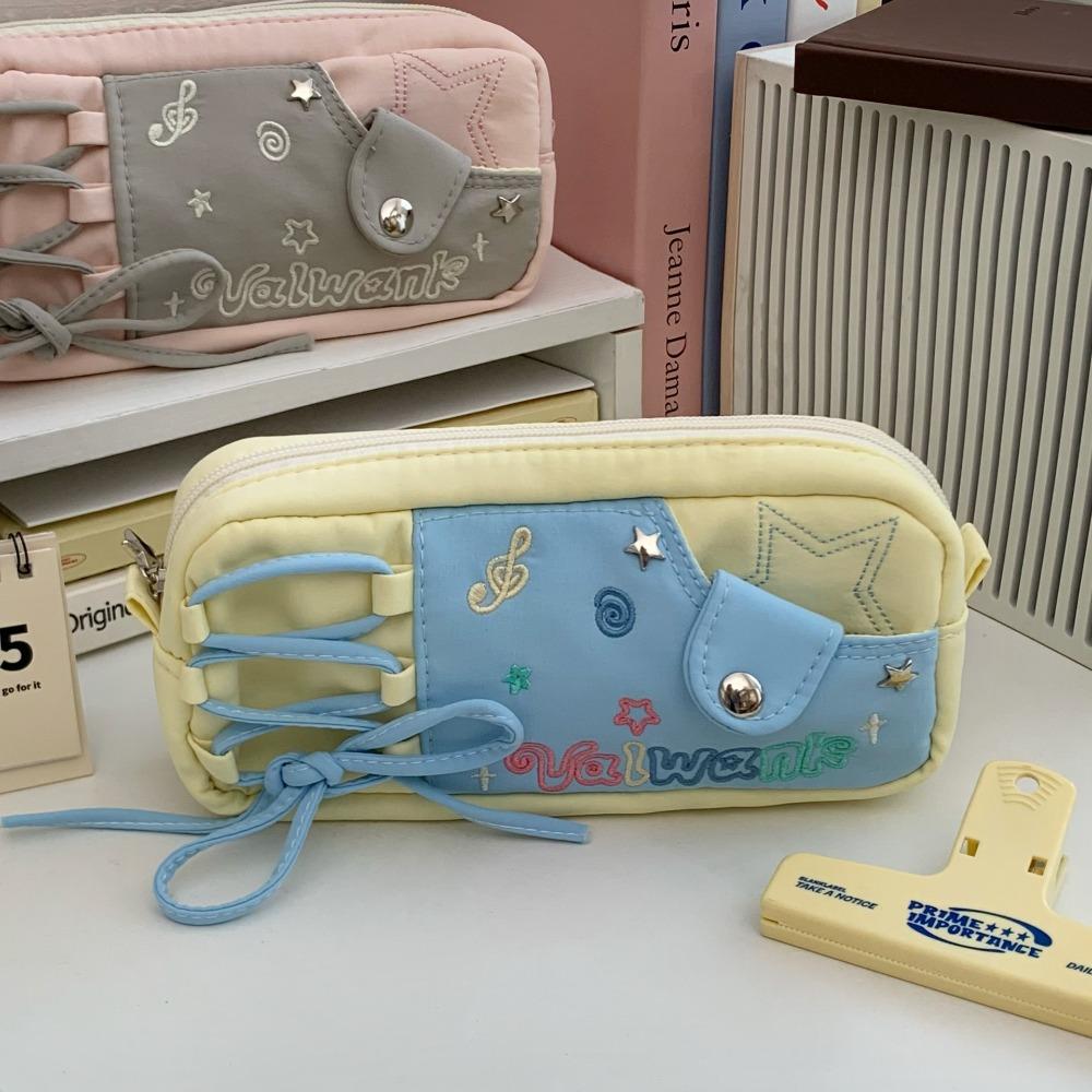 Large Capacity Korean Stationery Bag Desktop Storage Cartoon Pencil Bag Large Ins Pen Bag School