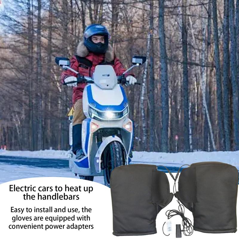 Winter Motorcycle Gloves Handlebar Muffs Waterproof Warm Handle Bar Cover Glove For Motorbikes Scooters Electric Vehicles