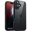 Case for iPhone 16 Plus - Black Rigid Shockproof Case with Translucent Back