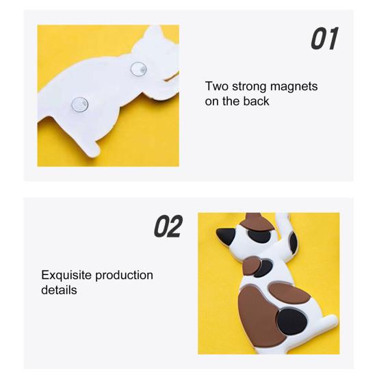 Наклейка на холодильник с крючком, высокая прочность, 3D, реалистичный дизайн с изображением мультяшного кота, декоративная наклейка на холодильник, аксессуар для холодильника