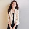 Elegant Coffee-color Blazer Jacket for Women, Short Style Spring Suit Coat