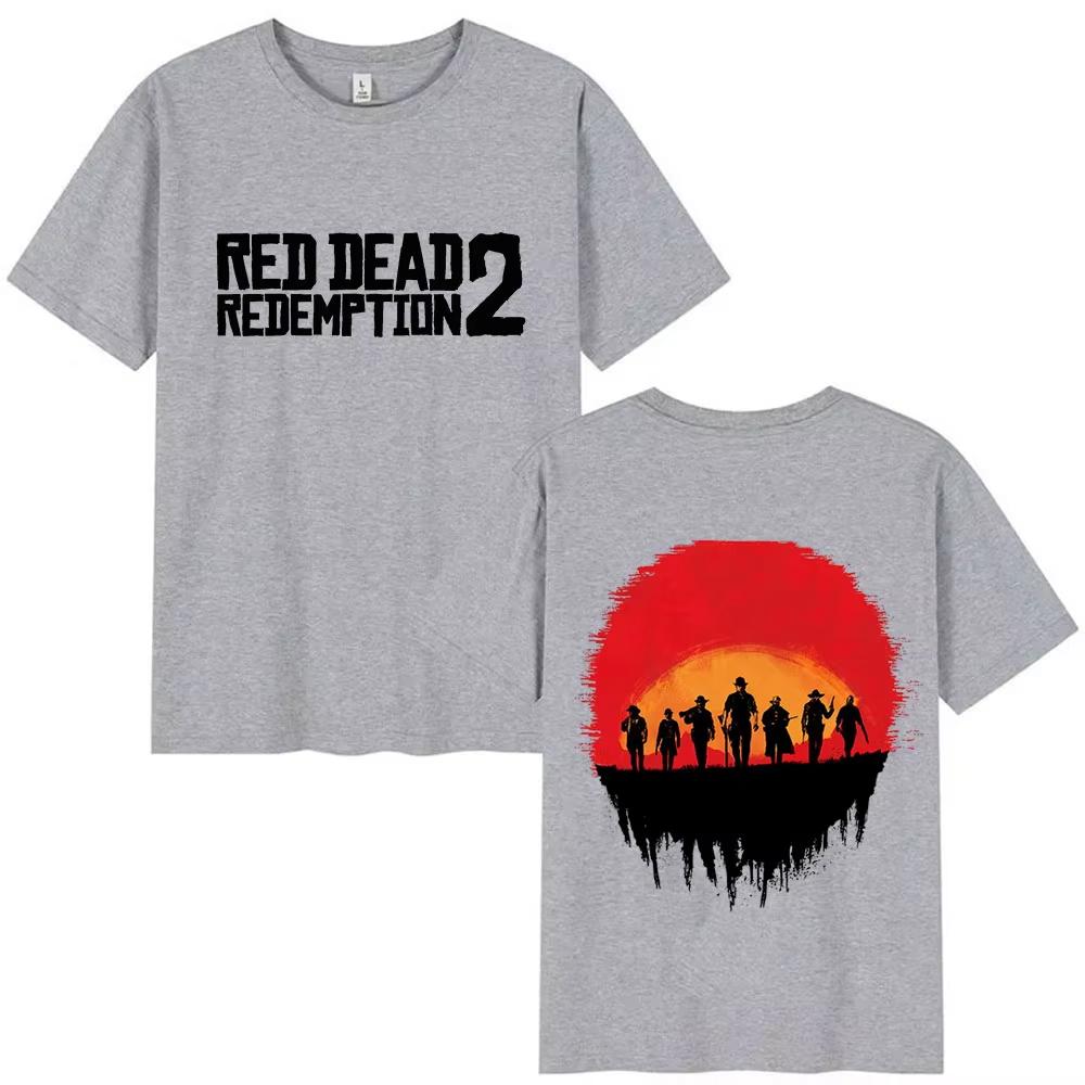 2026 Новый Ретро Red Dead Redemption 2 Графический Унисексс И Женский Модный Тренд Принт Чистый Хлопок Свободная Повседневная Футболка