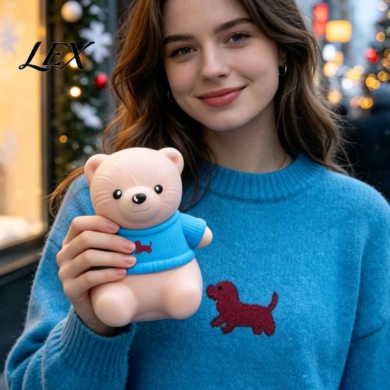 Cute Santa Claus Doll Figures Christmas Tomato Bear Squeeze Toy for Stress Relief, TPR Decompression Soft Anxiety Relief Toys Figure with Festive