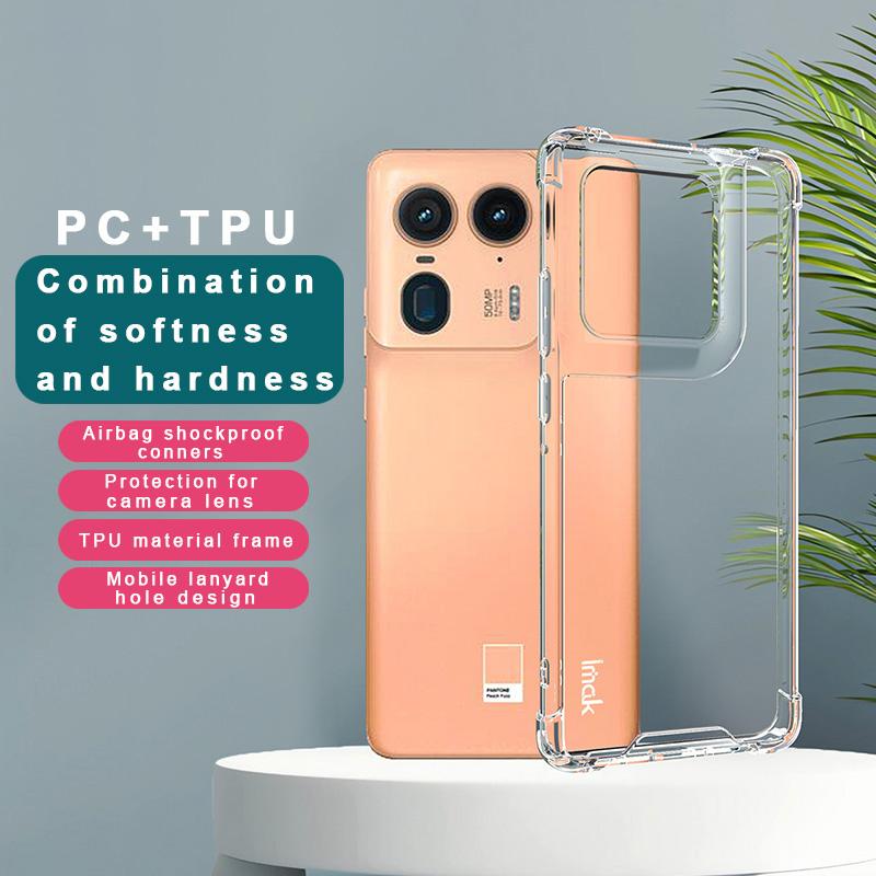 IMAK For Motorola Edge 50 Ultra 5G/Moto X50 Ultra 5G Case PC+TPU Clear Phone Cover