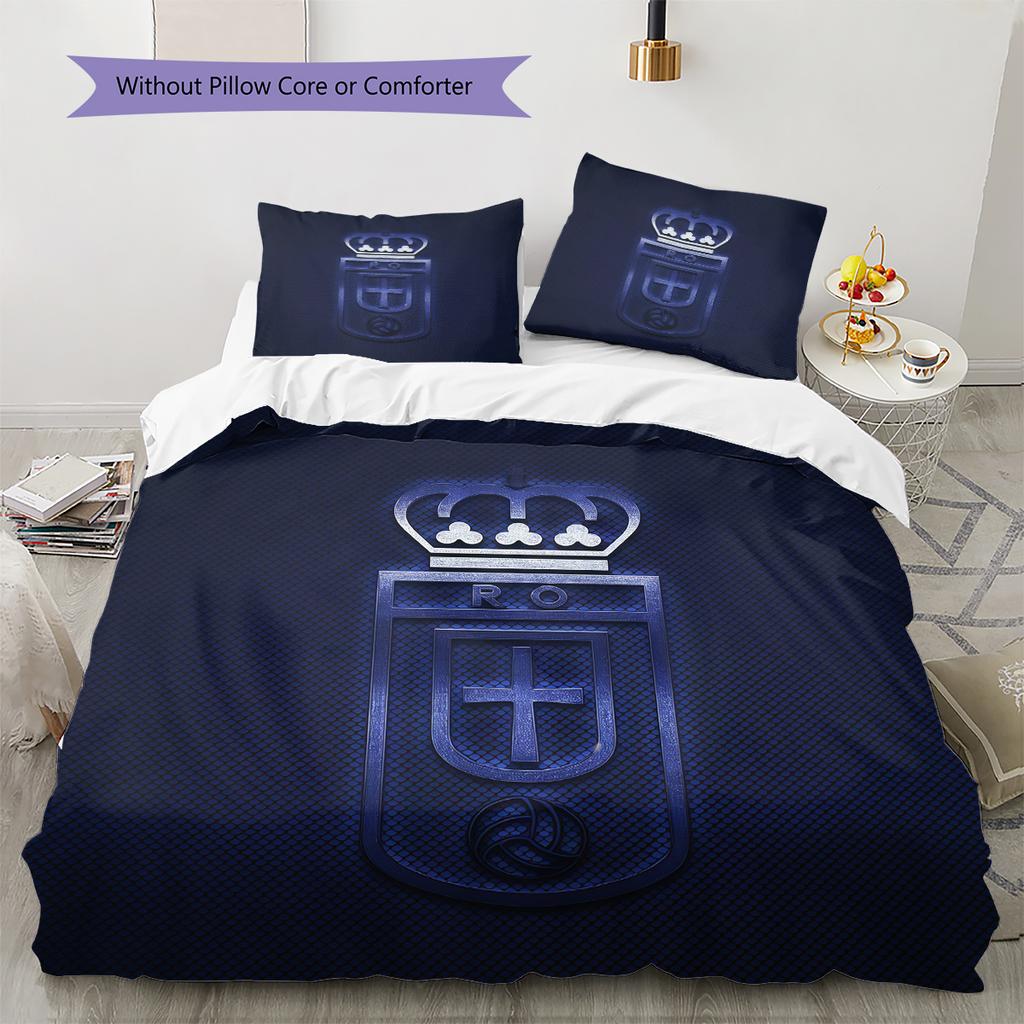 Real Oviedo Pattern Bedding Home Decoration Birthday Gift (1 * duvet cover + 2 * pillowcase, without core)