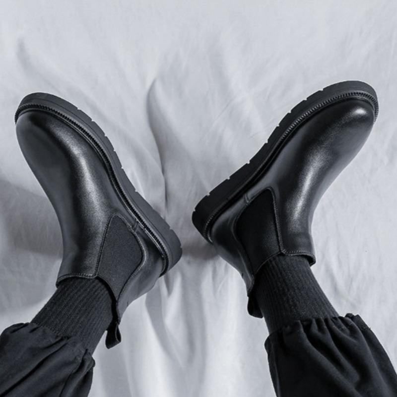 Осень 2025 Новые Мужские Ботинки Британский Стиль Черные Ботинки на Платформе Новая Дизайнерская Обувь Мужские Мотоботы Botas Para Hombre