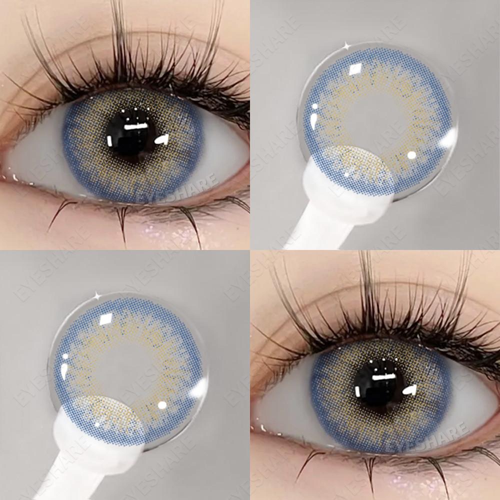 Eyeshare Fashion Colored Contact Lenses for Eyes 1pair Blue Eye Lenses Gray Contacts Cosmetic Contact Lenses Yearly