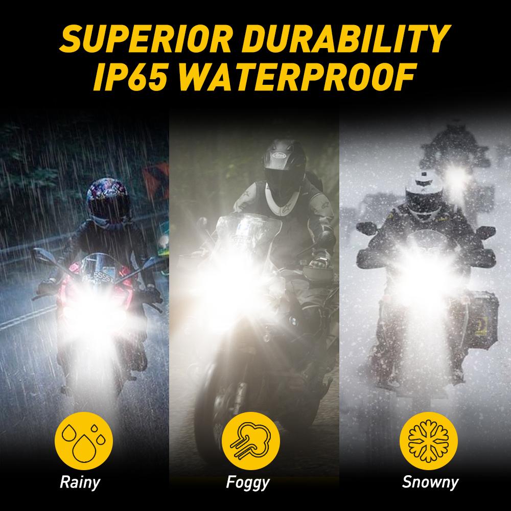 AUXITO HB3 9005 H4 LED Motorcycle Headlight Bulb for Honda Vtr Firestorm Cb 100 Nc750x 6000K Hi/Lo Super Bright H4 LED Headlamp