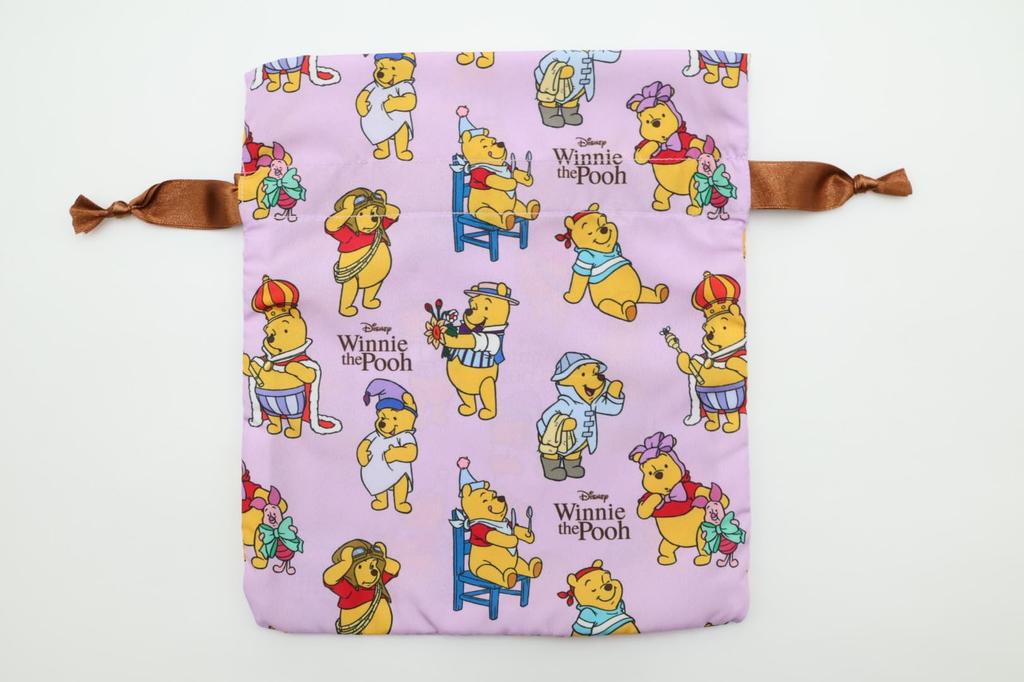 Disney Makeup Case Drawstring Winnie the Purple Pouch, Pooh,