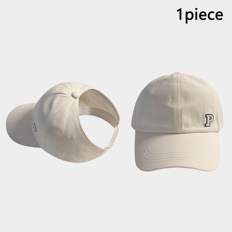 Спортивная шапка с пустым верхом, вышитые буквы, хлопковая завязанная коса, бейсболка для девочки, кепка от солнца, кепка в корейском стиле, бейсболка