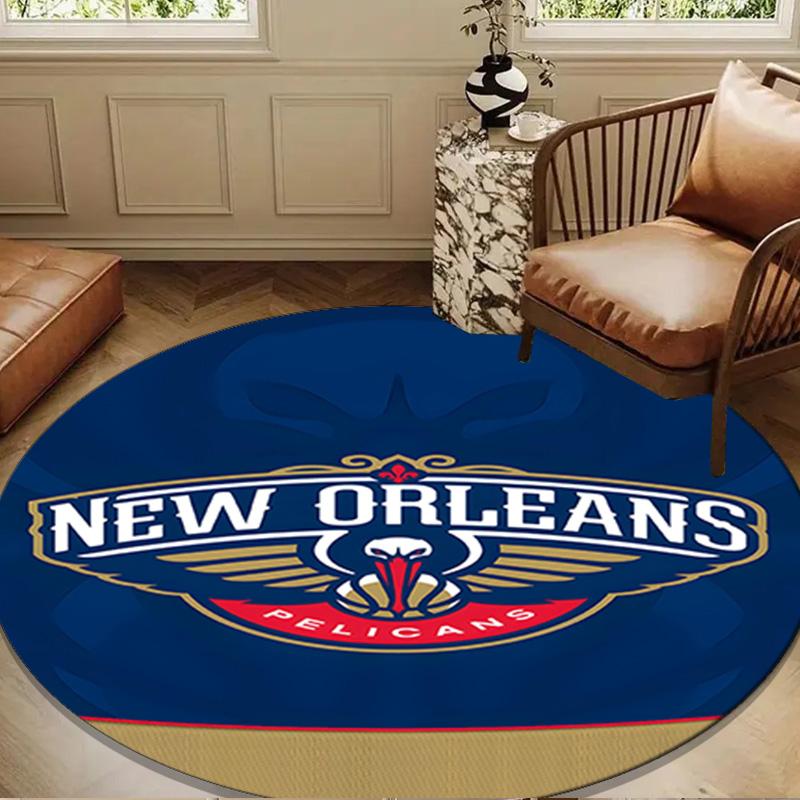 Pelicans Team Spirit Round mat, Anti-slip Circle Carpet Chair rug For livingroom,Bedroom, doormat home decor Gift Christmas Gifts
