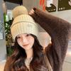 Autumn and winter warm wool hat women's fleece thickened cycling knitted cold hat fashionable versatile face small pullover hat