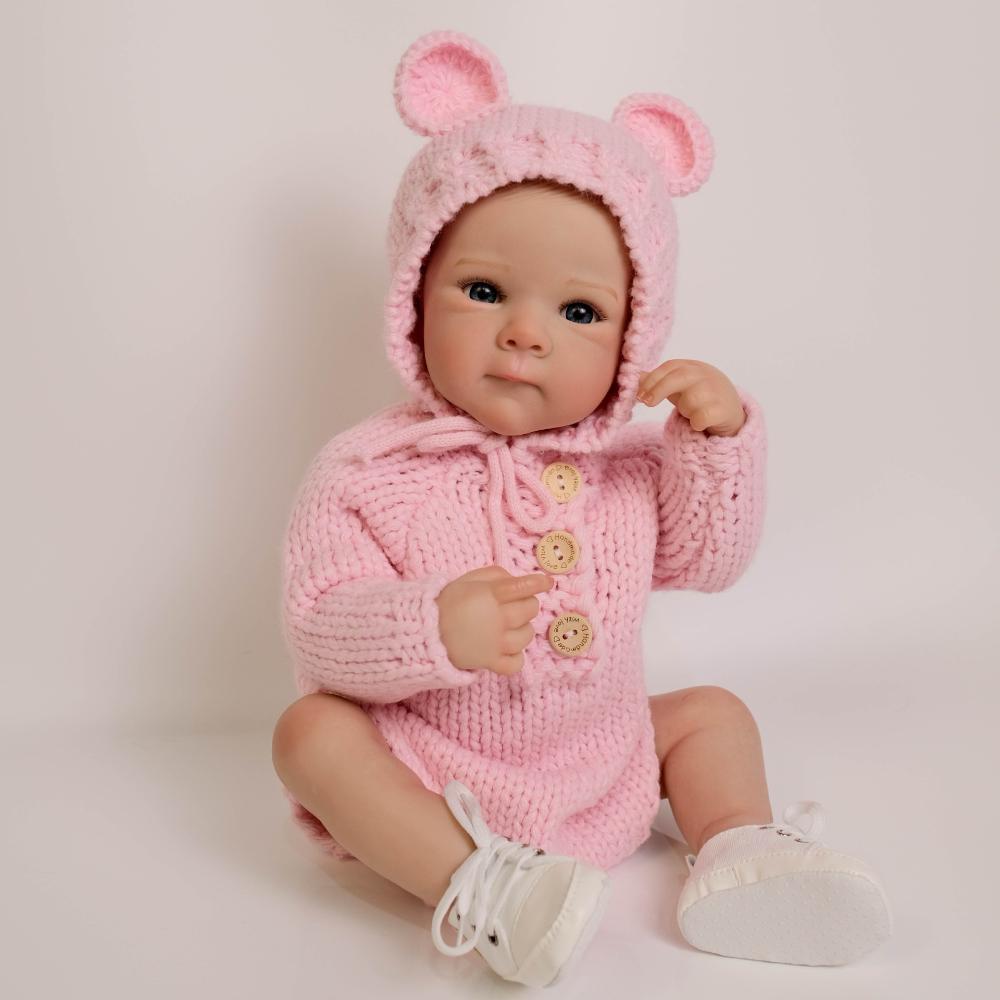 Милые куклы-девочки-реборн 48 см, Бетти, полное виниловое тело, кукольная одежда для новорожденных, вязаный комбинезон, реалистичные куклы-симуляторы для детей от 3 лет