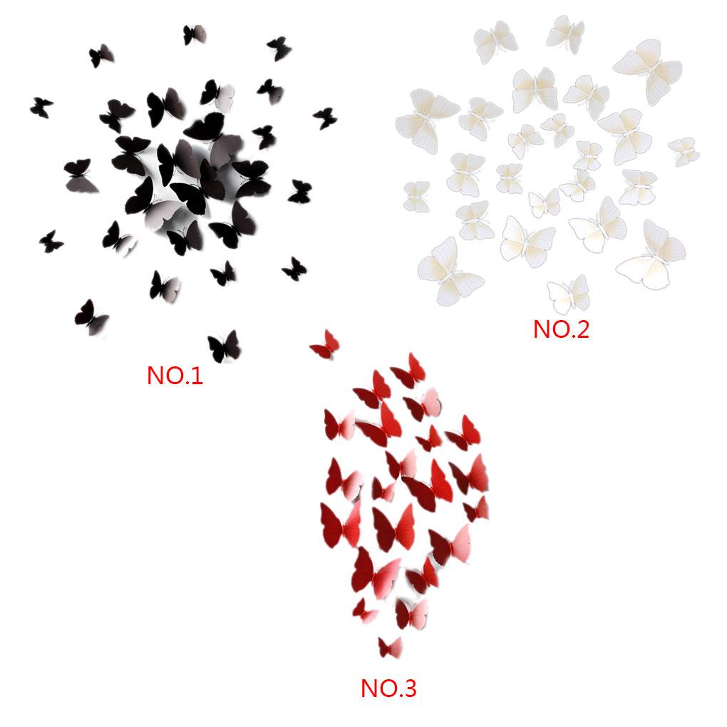 12pcs 3D Lifelike Brooch Butterfly Curtain Decor Wedding Decoration Refrigerator Ornaments