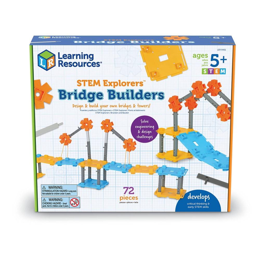 Learning Resources STEM Explorers Строители мостов 72 детали STEM Конструкторы для детей STEM Проекты Собери сам Возраст 5+