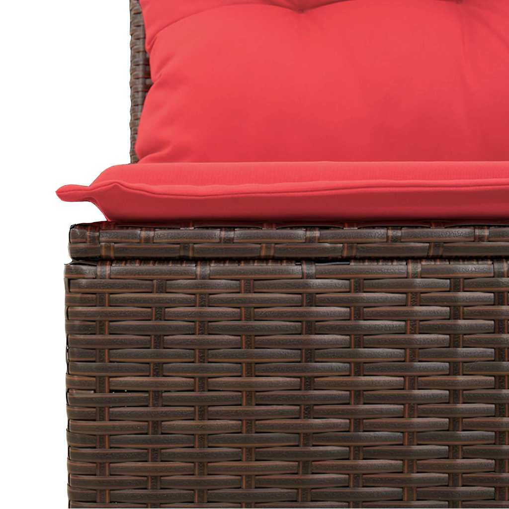 Garden Sofa Set with Cushions 9 pcs Brown Poly Rattan
