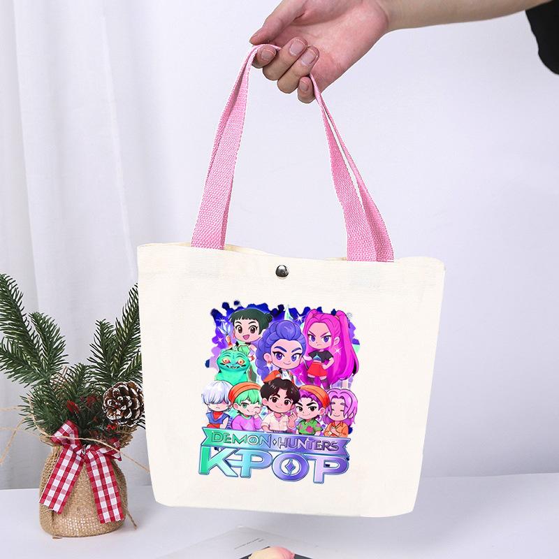 K-Pop Anime Cartoon Printed Student Large Capacity Portable Shoulder Bag Casual Canvas Bag
