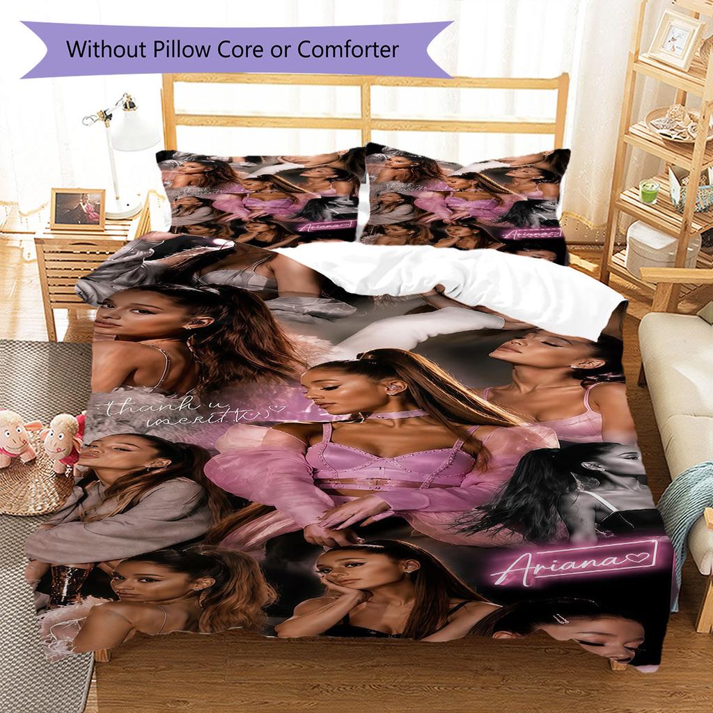 Ariana Grande Glow Bedding Quilt Set Quilt Cover Pillowcase Home Decoration Birthday Gift (1 * duvet cover + 2 * pillowcase, without core)