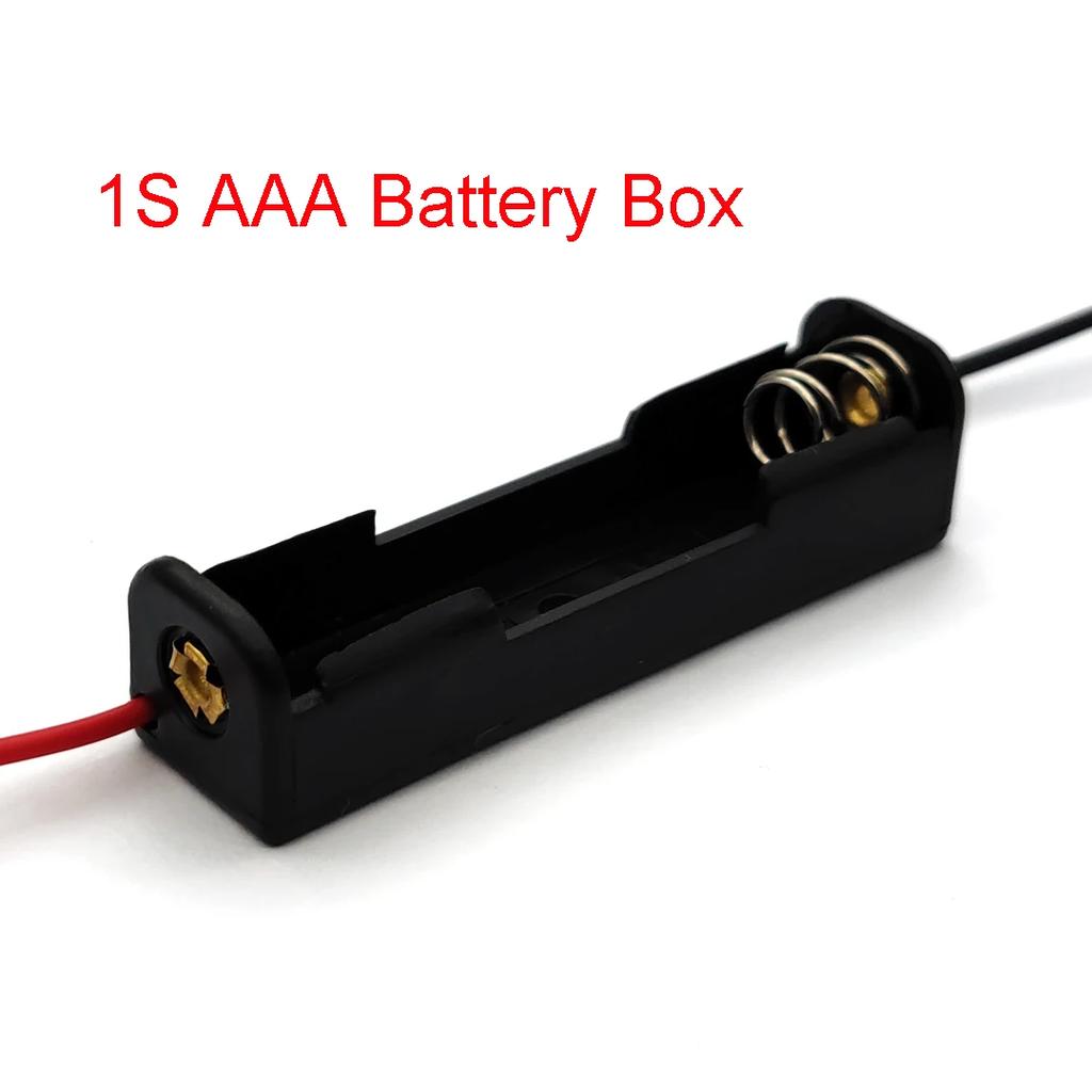 1x 2x 3x 4x AAA Battery Box Case Holder with Wire Leads Side By Side Battery Box Connecting Solder for 1-4pcs AAA Batteries