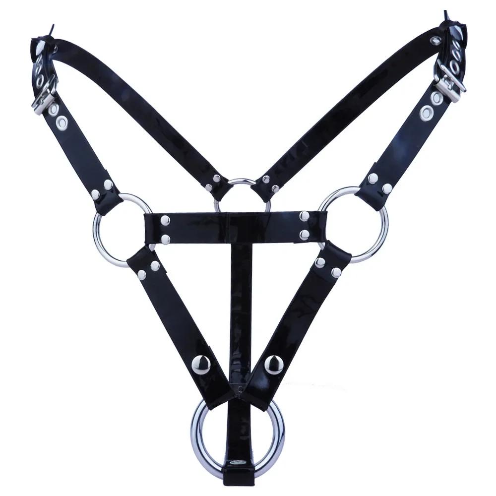 2024 New Upgraded Adjustable Wear PU Belt Chastity Lock Device Accessories Cock Cage Bondage Sexy Toys For Men Gay Adult Product