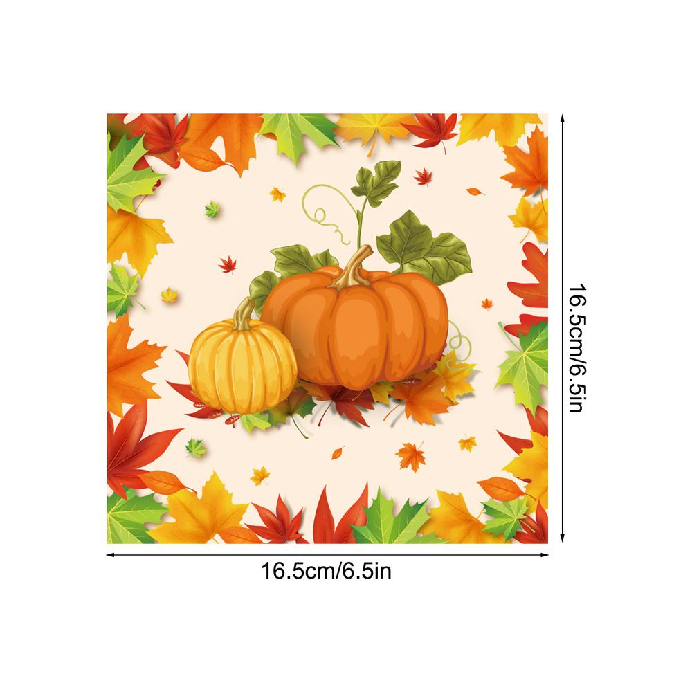 Бумажные тарелки на День благодарения Тарелки для осенней вечеринки Кленовые листья Декор из тыквы Осенняя посуда Набор столовых приборов для вечеринки с осенними листьями