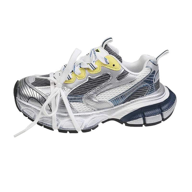 Зимние кроссовки для женщин 2024 Новые черные повседневные вулканизированные кроссовки в стиле «папа» Женские кроссовки на высокой платформе На шнуровке Белые кроссовки Женские