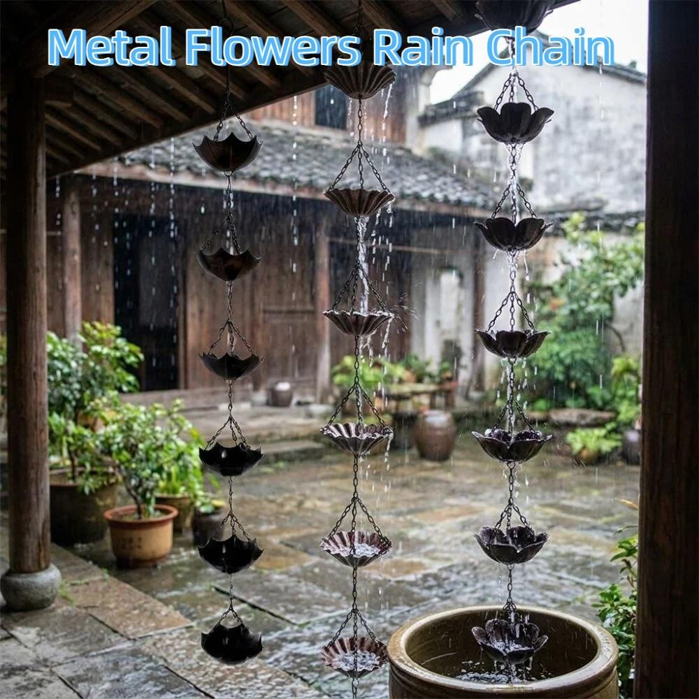 Weather Resistant Rain Chain for Gutters Japanese Style Eaves Water Drainage Chain Villa