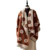 Winter Small Fragrance Outside With Versatile Camellia Imitation Cashmere Scarf Shawl Women'S Long Versatile Warm Scarf