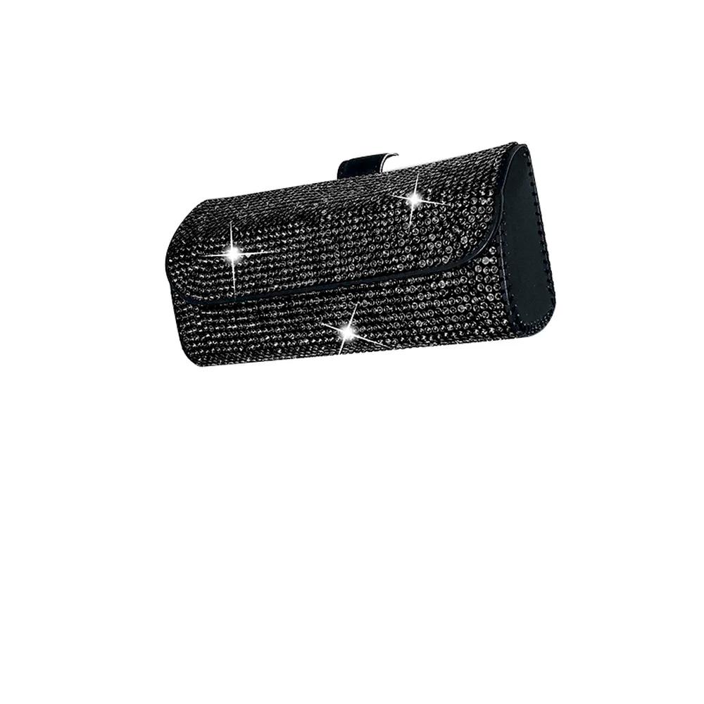 Держатель для автомобильных солнцезащитных очков с кристаллами, держатель для стаканов, автомобильная коробка для солнцезащитных очков, зажим для автомобильных стразов, аксессуары для женщин