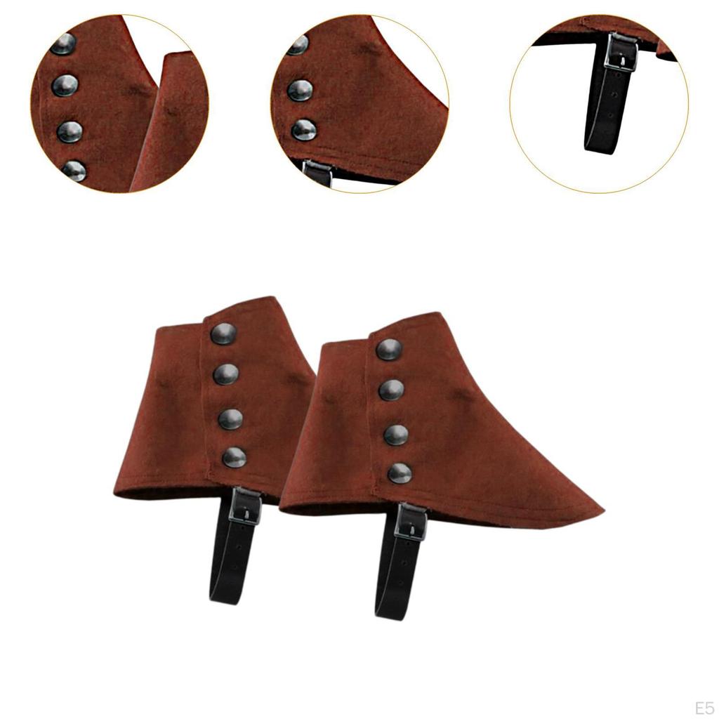 Medieval Pirate Boot Covers Adjustable Fancy Dress Footwear Cover
