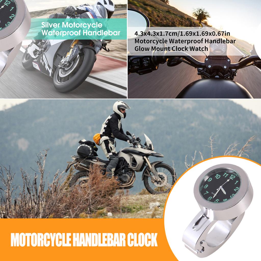 Часы на руль, серебряные часы на руль, высококачественные практичные алюминиевые ударопрочные мотоциклы-круизеры для кастомного чоппера