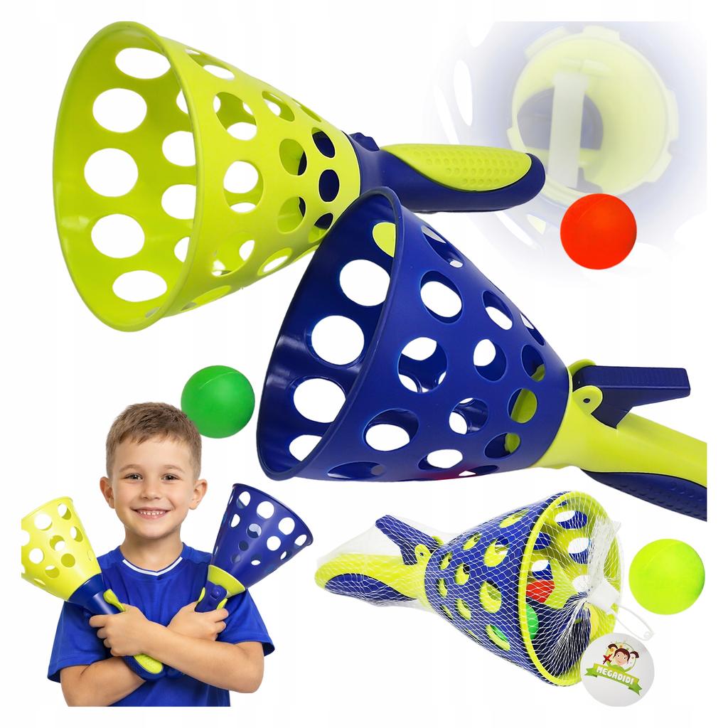 Koszyczki Łapacz Gra Duża 24 Cm Komplet Do Gry Plenerowej Trzy Piłki