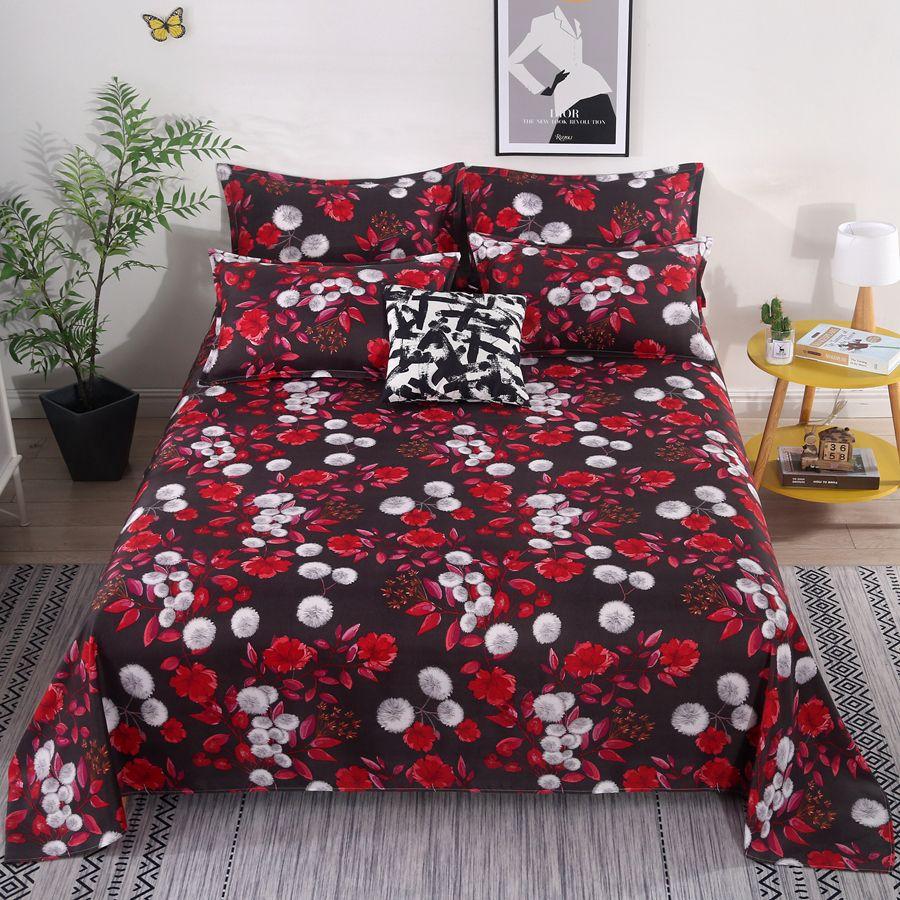 Постельное белье из мягкой ткани с цветочным рисунком для всех сезонов - Доступно в размерах для двуспальной и односпальной кровати