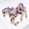 Colorful Horse Brooch Rhinestone Encrusted Alloy Horse Lapel Pin Animal Brooch Pin Outfit Accessory for Clothes Hats Bags Scarves