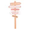 [R2281] - Pink 'Orientation Panels' Wooden Plaque (Laughter- Dreams- Love- Happiness- Joy) - 83x36cm
