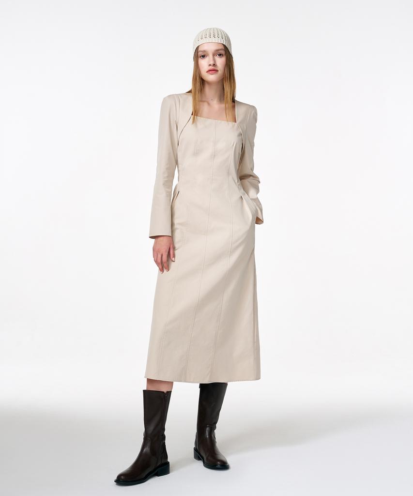Etmont Bolero Layered Dress Cream Beige