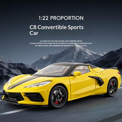 1:22 Corvette C8 кабриолет литая модель автомобиля из сплава симуляция спортивного автомобиля украшения детские игрушки подарки
