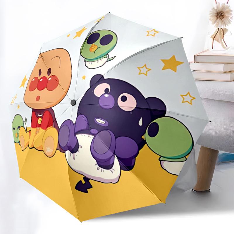 1PC Anpanman Automatic Folding Umbrella, Sturdy And Durable Automatic Folding Umbrella with 8 Ribs, a0911015