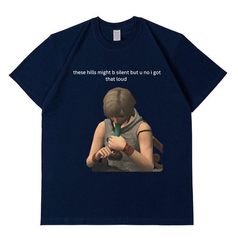 Хоррор Silent Hill Стиль Геймера Графическая Футболка Мужская Винтажная Готическая С Коротким Рукавом Футболки Унисекс Одежда Хлопковая Футболка Оверсайз