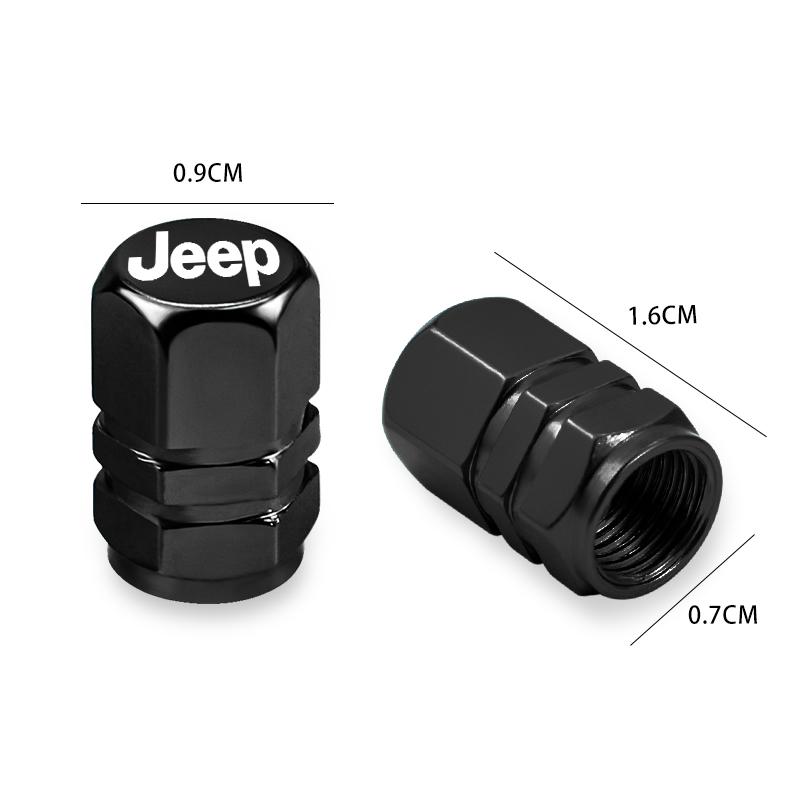 4Pcs Car Logo Metal Tire Valve Caps Wheel Dust Cover For Jeep Compass Renegade Grand Cherokee Wrangler JK Gladiator Patriot Libe JPYAX1