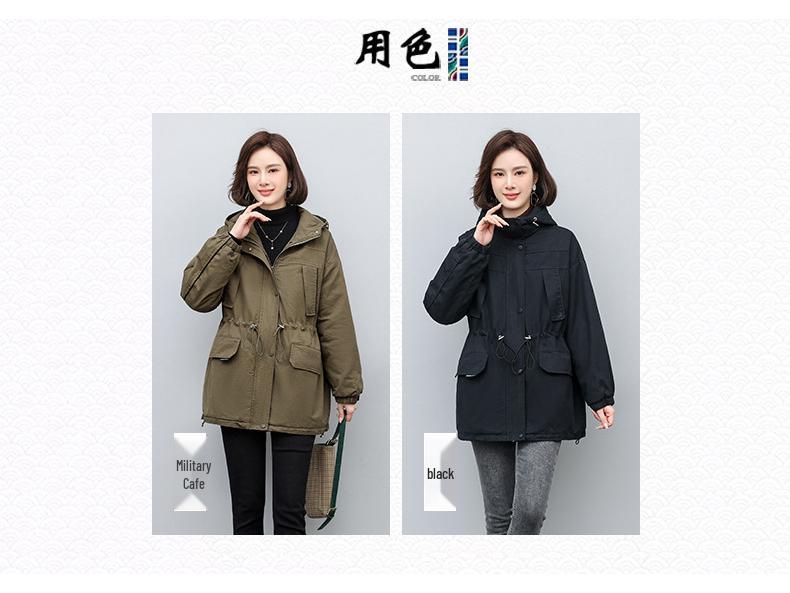 Women's Mid-Length Parka - 2024 Winter Loose-Fit Fashionable Fleece-Lined Cotton Coat