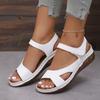 Vintage Platform Sandals for Women, Thick Sole Summer Sandals, Comfortable Floral Sandals with Magic Patch, Large Size Available
