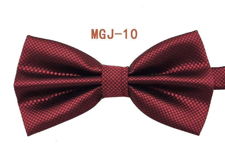 Men's Solid Black Double Layer Bow Tie - British Cube Grid, 27 Colors Available for Formal Events and Weddings.