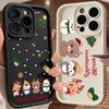 Чехол Для iPhone 15 13 17 16 Чехол Рождественский Снеговик Олень Милый Для IPhone 17Air 11 13 12 16 Pro Max 14 Plus Ударопрочный Чехол для Телефона