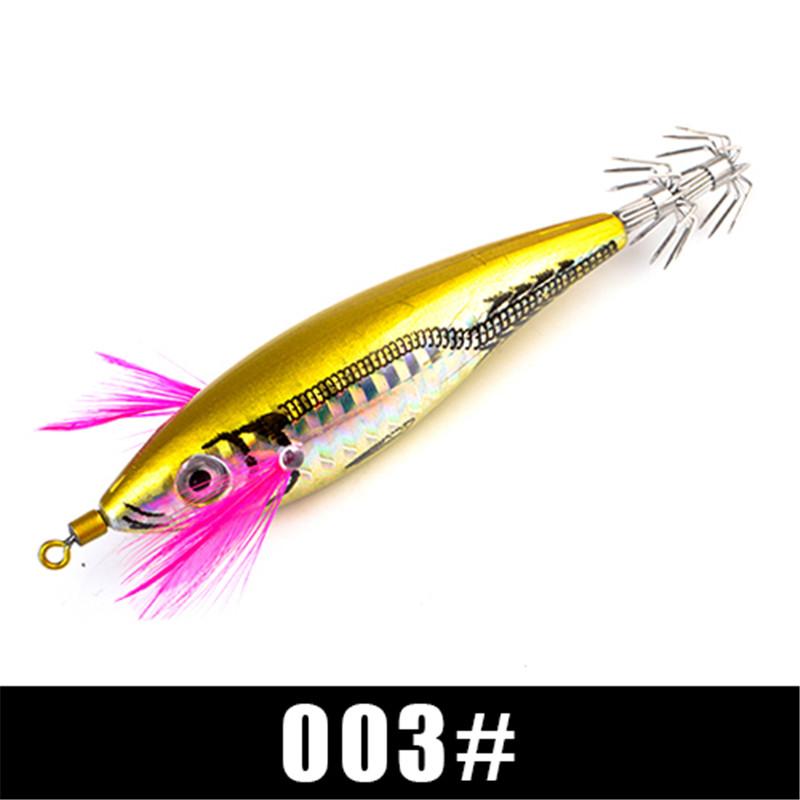 FTK 1pcs/4pcs Squid Bait Bait Shrimp Bait Swaying Luminous Squid Hook Light Fishing Tackle Fixture