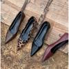 Fashion 2025 Spring Vintage Women Leopard Pumps Shoes Fashion Pointed Toe Slip On Shoes Concise Office Lady Shoes