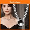 Trendy Korean Style Titanium Steel Pearl Geometric Pendant Necklace For Unique Fashion