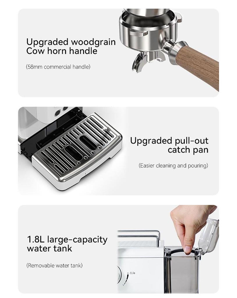 HiBREW H10Plus Espresso Coffee Machine, 20Bar Semi-Automatic Coffee Maker, Fast Heating, Temperature Control