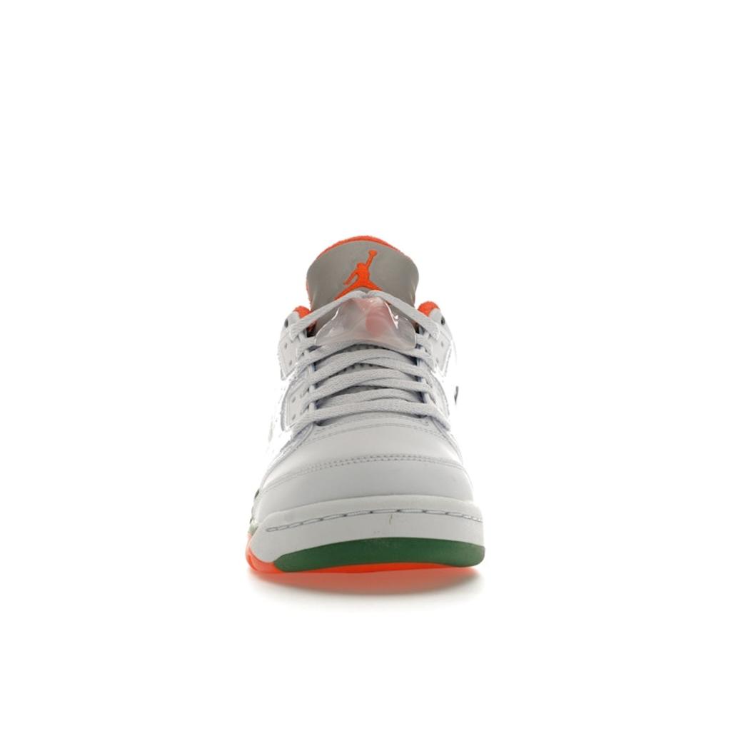 Детские кроссовки Air Jordan 5 Retro Low GS Hurricanes серо-футбольно-серые бриллиантово-оранжевые FQ1293-018