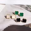 Drip Oil Four-leaf Clover Simple Light Luxury Earrings Small Fragrant Wind Earrings Office Temperament Unique Hundred with Female Earrings